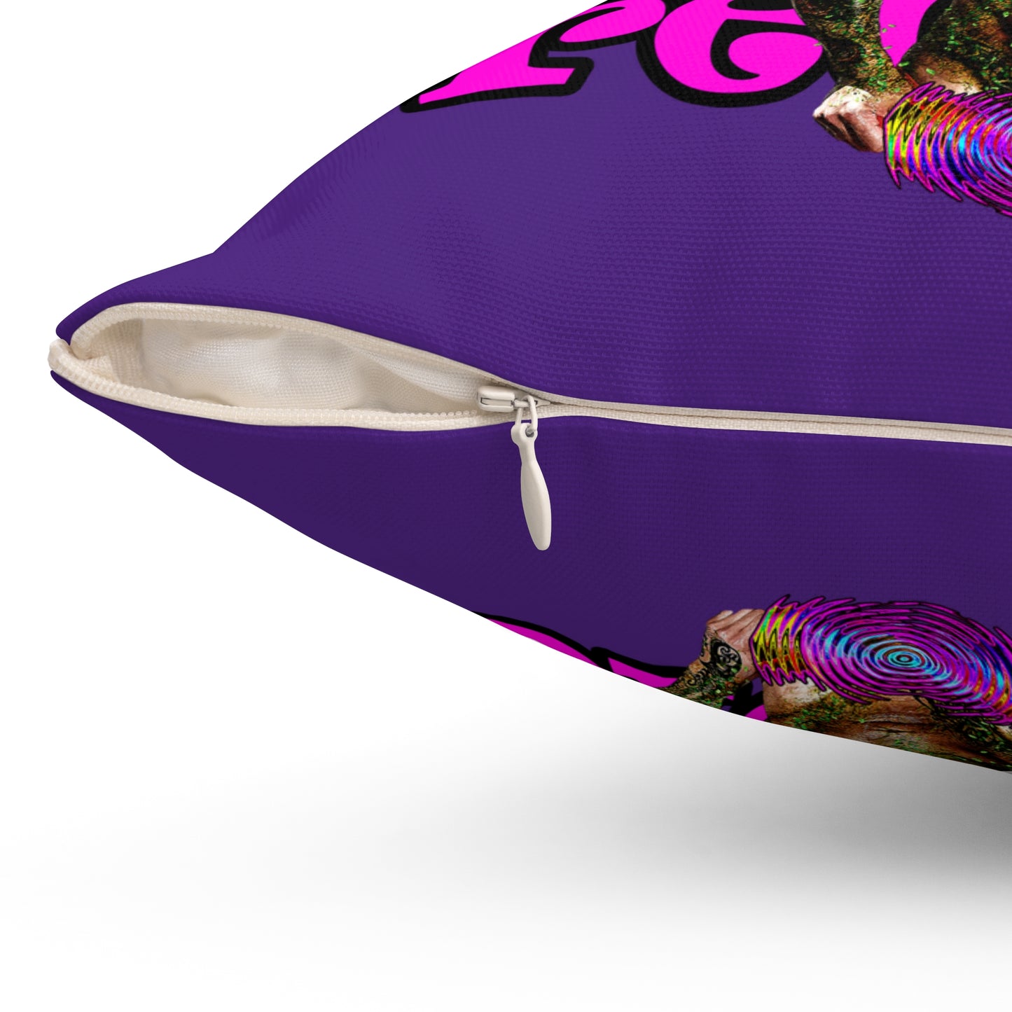 hoes b4 bros - Spun Polyester Square Pillow - (purple)