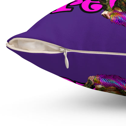 hoes b4 bros - Spun Polyester Square Pillow - (purple)