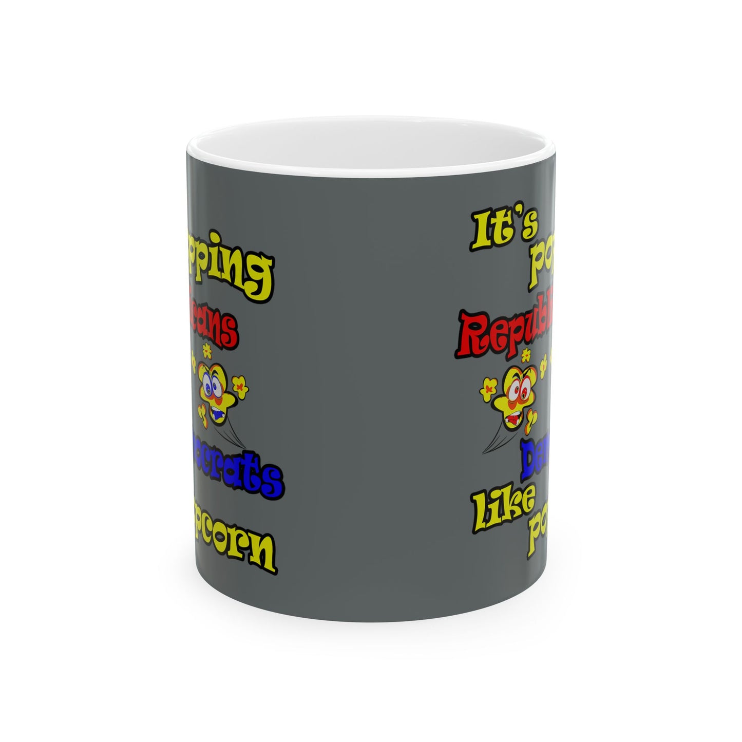 popping like popcorn - White Mug (dark grey)