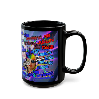 drop the beat - Black Mug (grey-pink wave)
