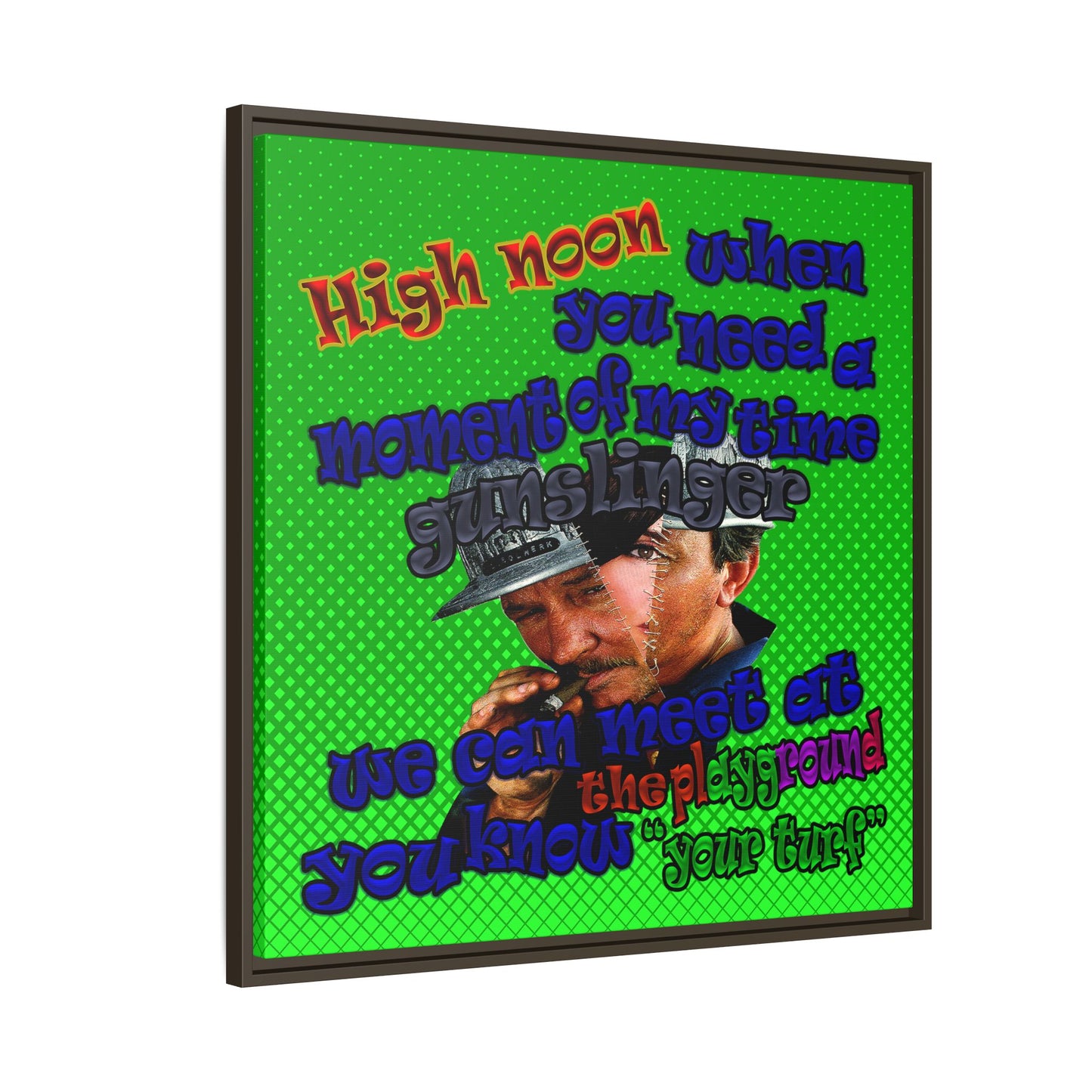 high noon - framed canvas art (logo green)