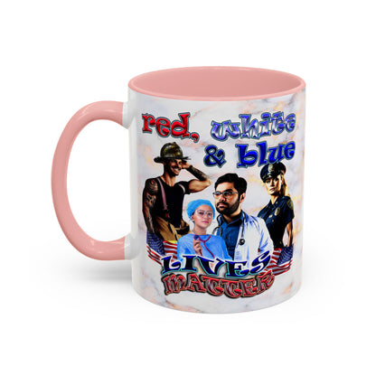 rw&b lives matter - Accent Mug (white marble)