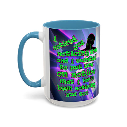 noticed you noticing - Accent Mug (grey-pink wave)
