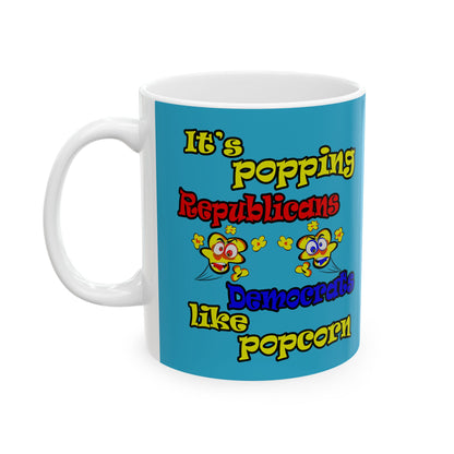 popping like popcorn - White Mug (turquoise)