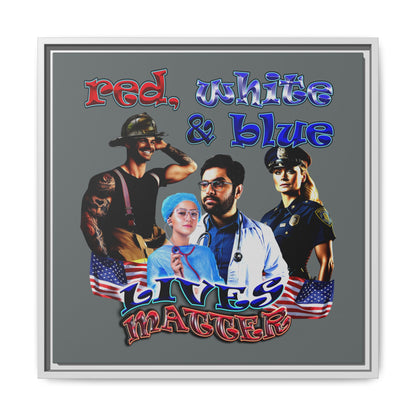 rw&b lives matter - framed canvas art (dark grey)