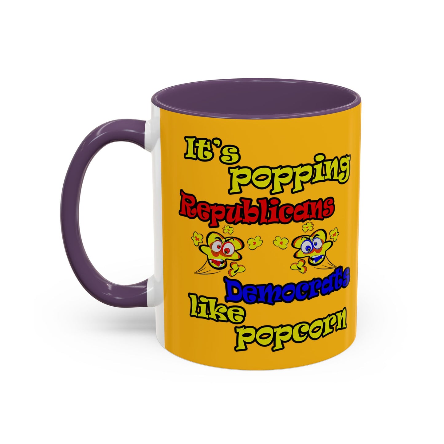 popping like popcorn - Accent Mug (yellow)