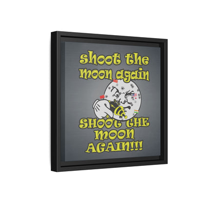 shoot the moon again - framed canvas art (grey-light grey)