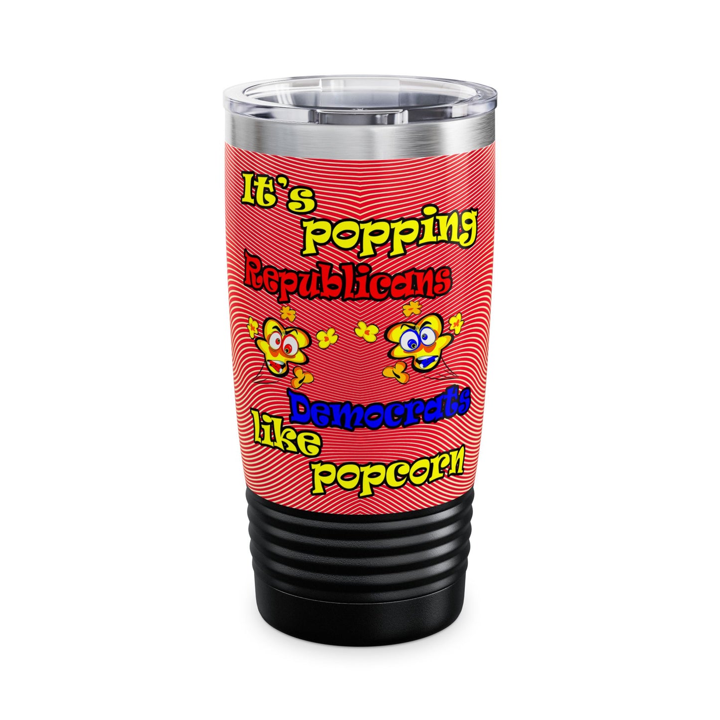 popping like popcorn - Ringneck Tumbler, 20oz (yellow-orange wave)