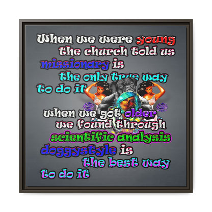 doggystyle - framed canvas art (grey-light grey)
