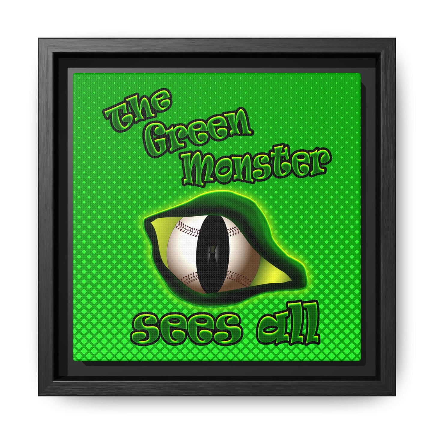 green monster - framed canvas art (logo green)