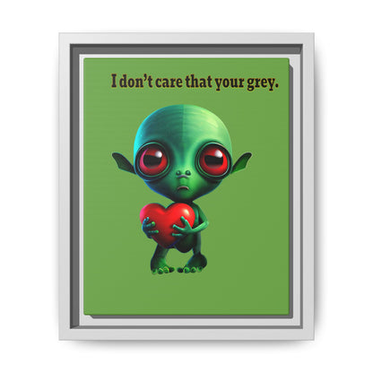 I don't care that your grey - framed canvas art (green)