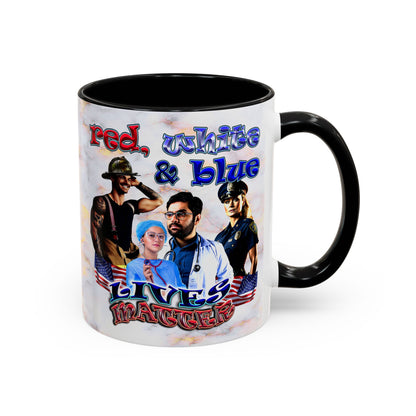 rw&b lives matter - Accent Mug (white marble)