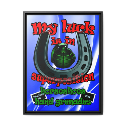 my luck - framed canvas art (blue-white wave)