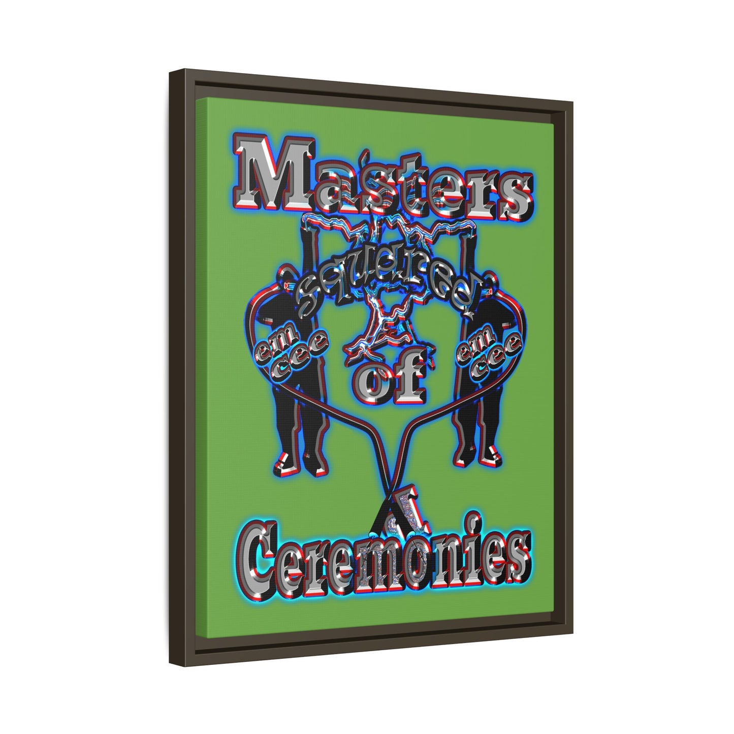 em cee squared - framed canvas art (green)