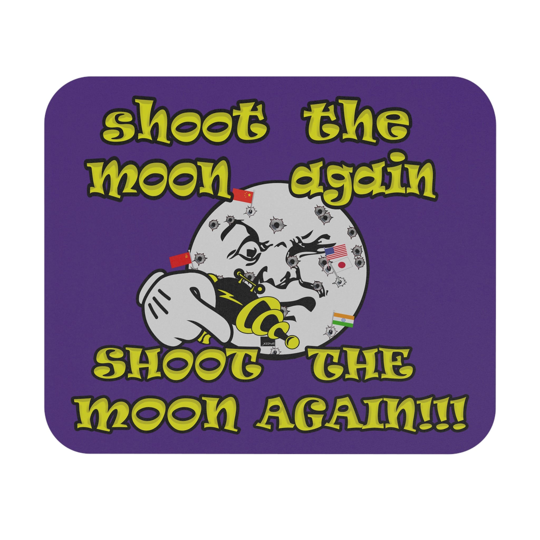 shoot the moon again - Mouse Pad (Rectangle) (purple)