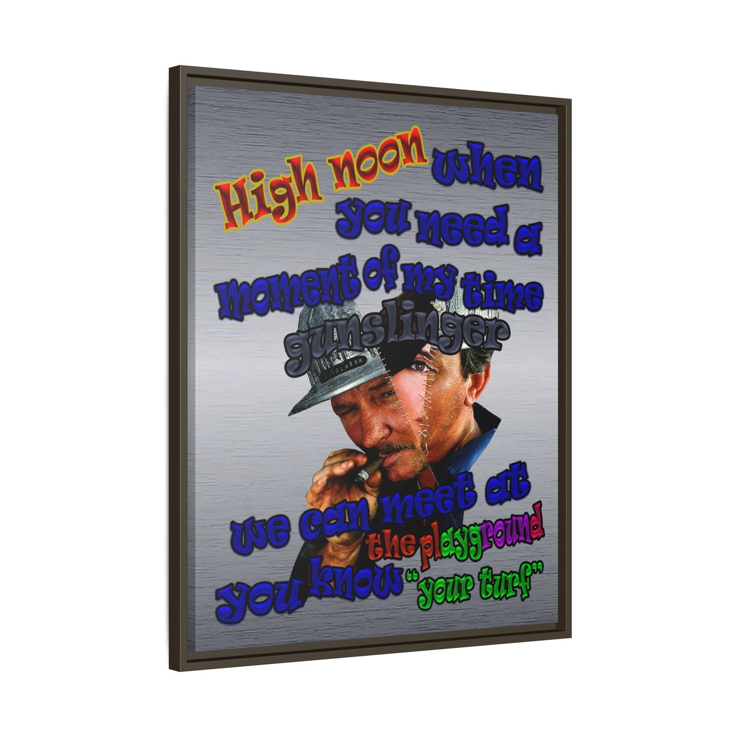 high noon - framed canvas art (brushed nickel)