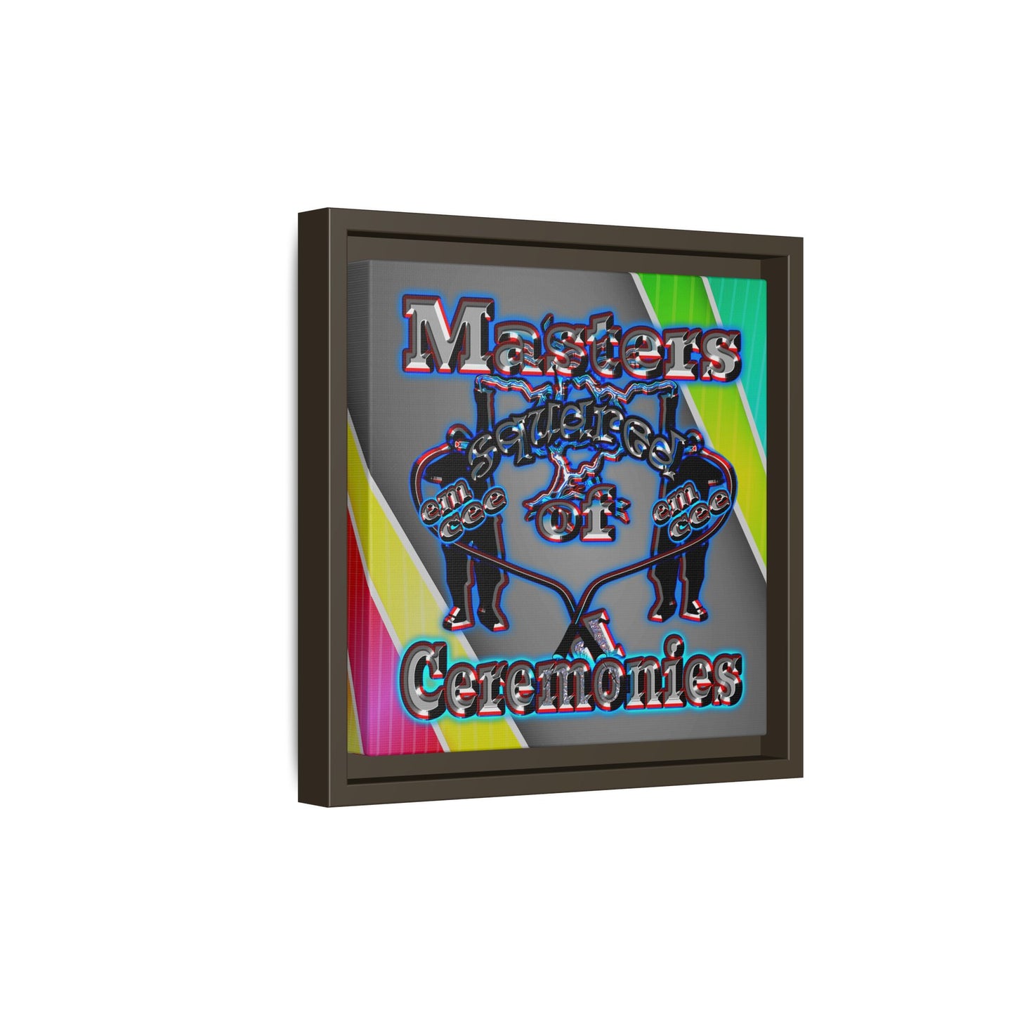 em cee squared - framed canvas art (rainbow split)