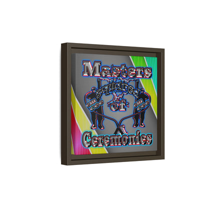 em cee squared - framed canvas art (rainbow split)