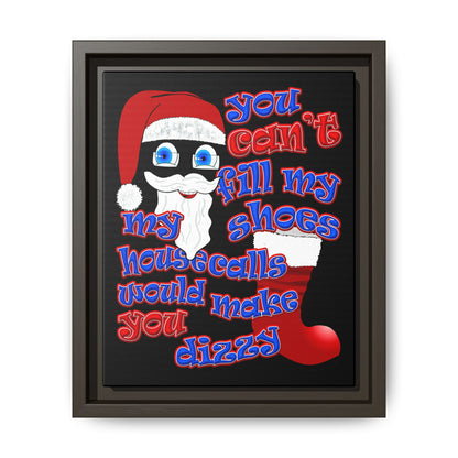 santa's shoes - framed canvas art (black)