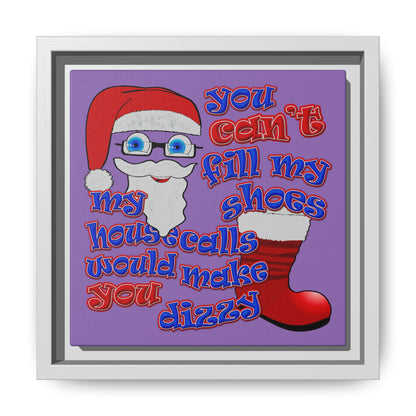 santa's shoes - framed canvas art (light purple)