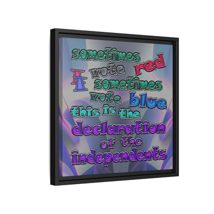 declaration of the independents - framed canvas art (grey-pink wave)