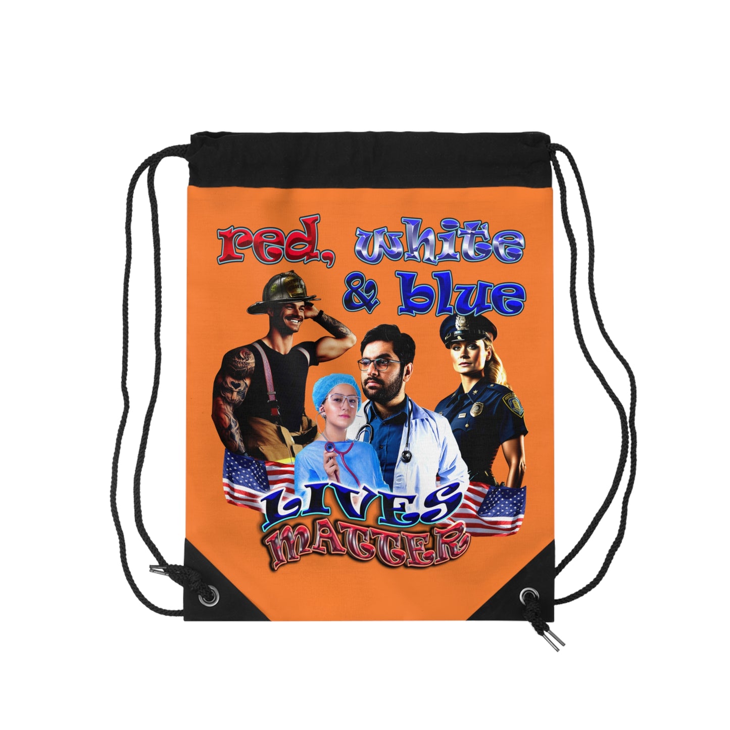 rw&b lives matter - Drawstring Bag (crusta)