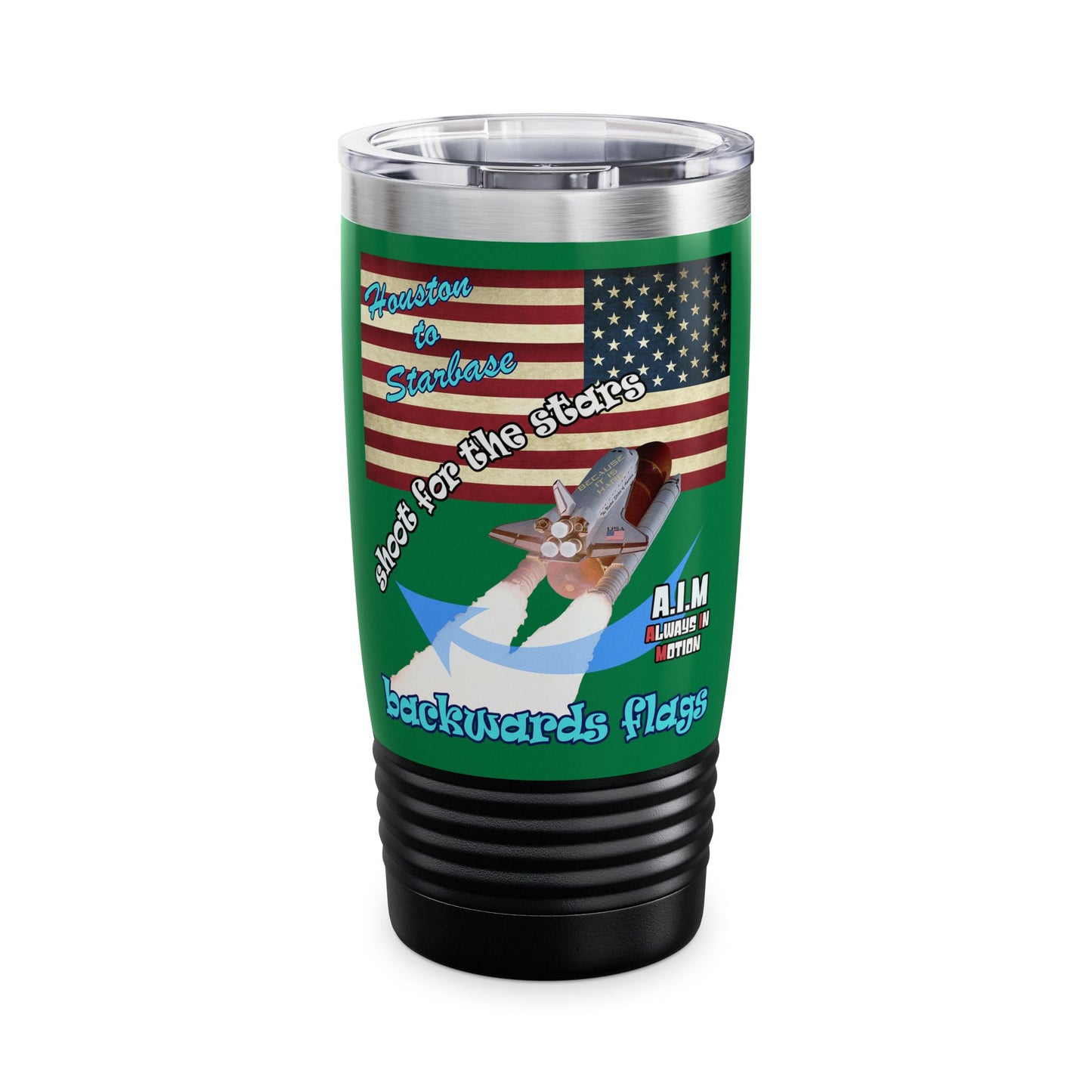 shoot for the stars - Ringneck Tumbler, 20oz (dark green)