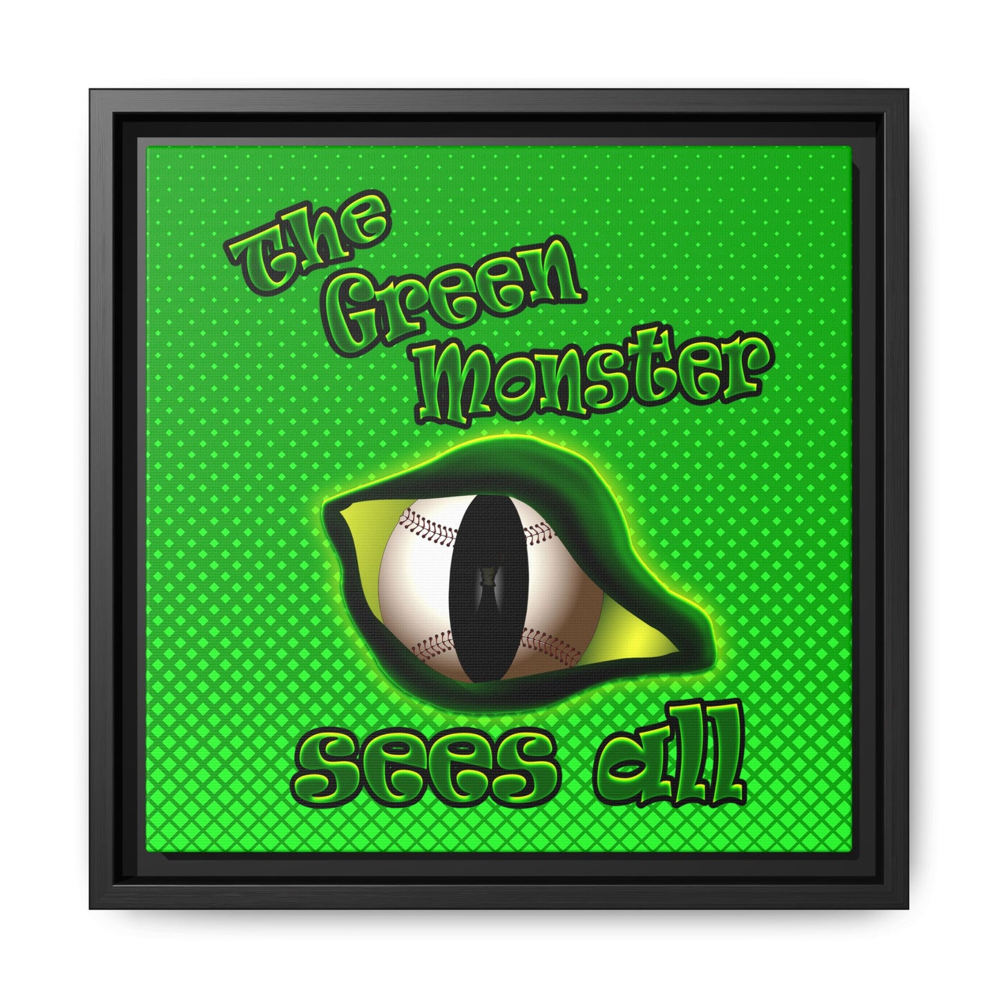 green monster - framed canvas art (logo green)