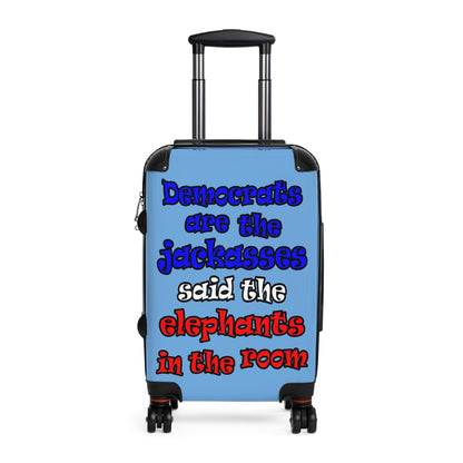 donkeys and elephants - Suitcase (light blue)