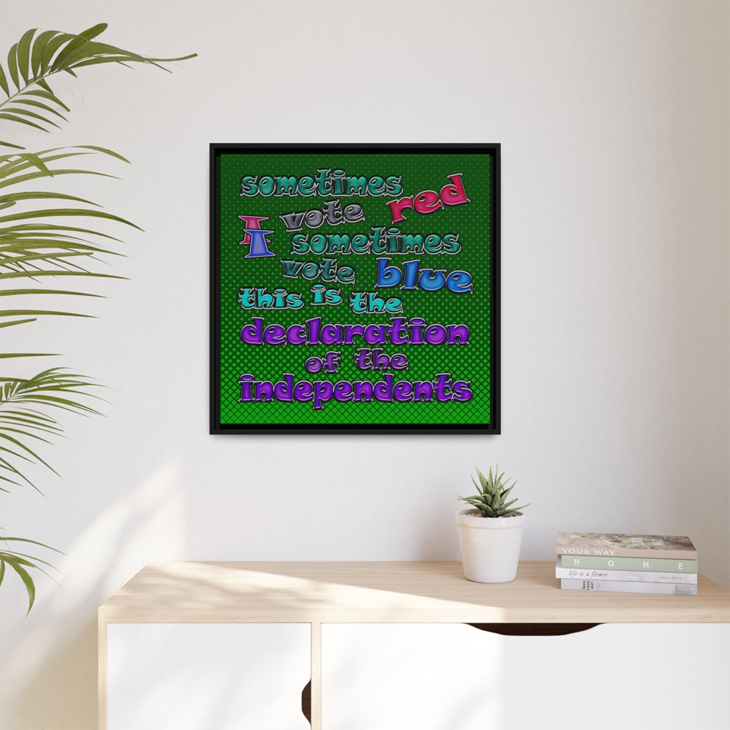 declaration of the independents - framed canvas art (logo green)