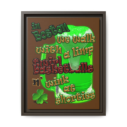 celtics logo - framed canvas art (brown)