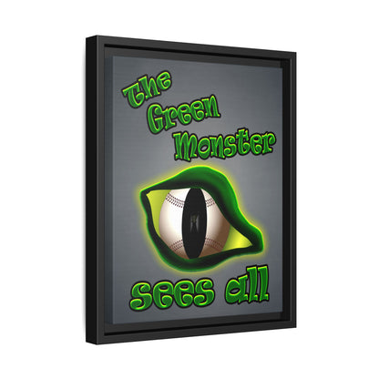 green monster - framed canvas art (grey-light grey)