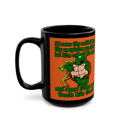 turtle race - Black Mug (orange)