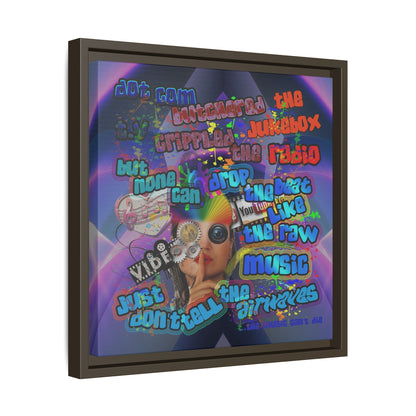 drop the beat - framed canvas art (grey-pink wave)