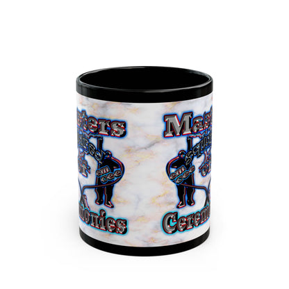 em cee squared - Black Mug (white marble)