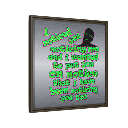 noticed you noticing - framed canvas art (brushed nickel)