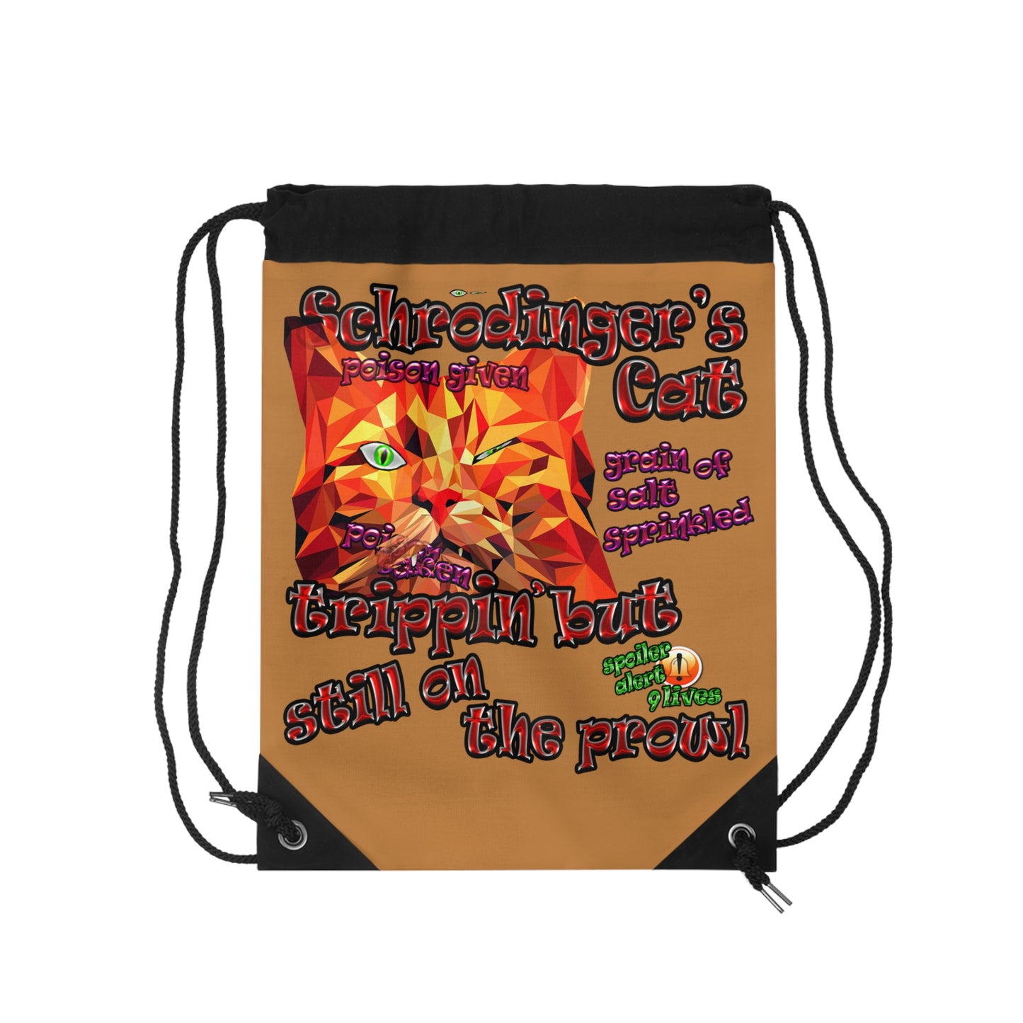 schrodinger's cat - Drawstring Bag (light brown)