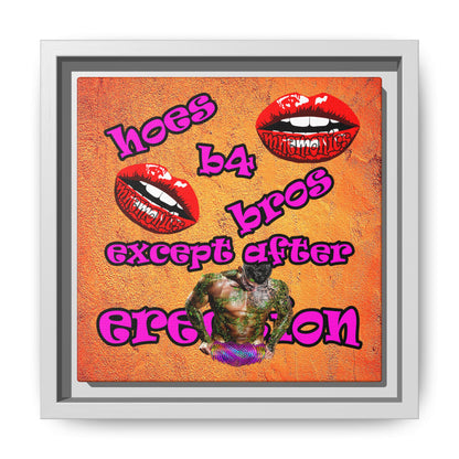 hoes b4 bros - framed canvas art (burnt orange)