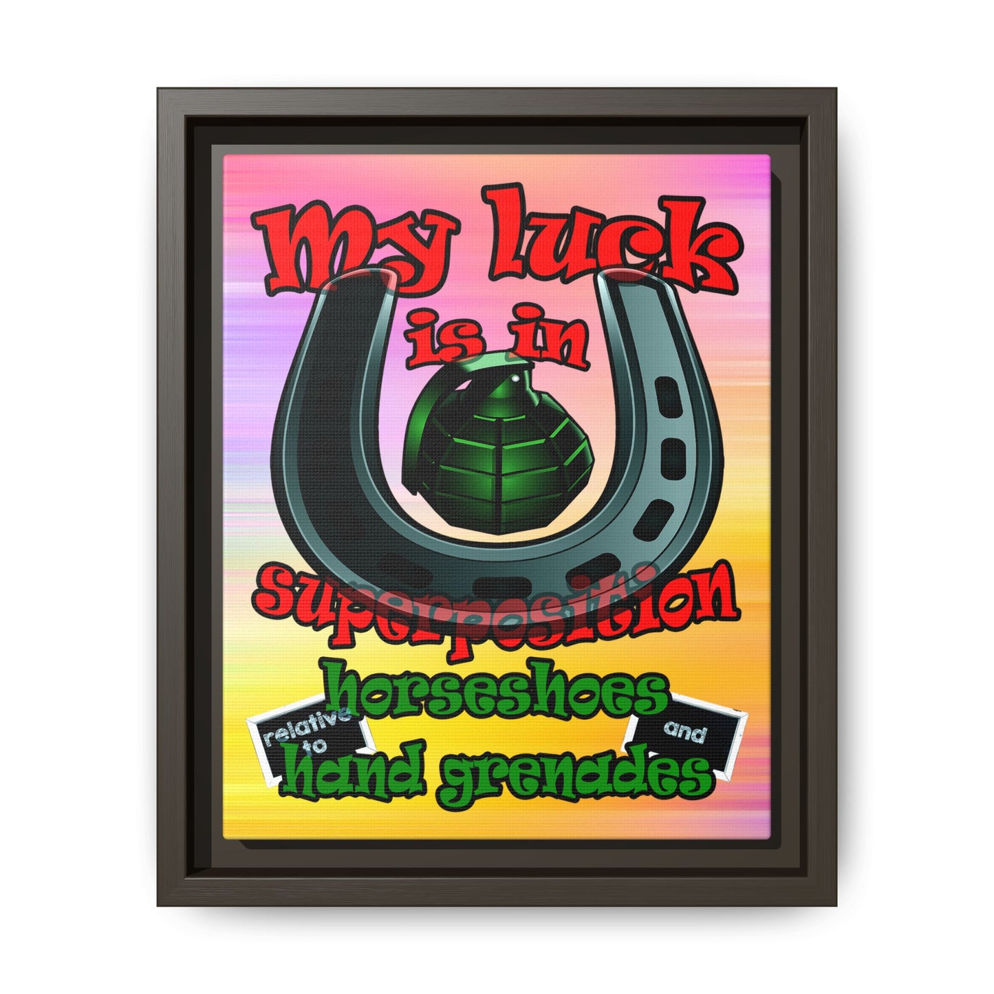 my luck - framed canvas art (color blur)