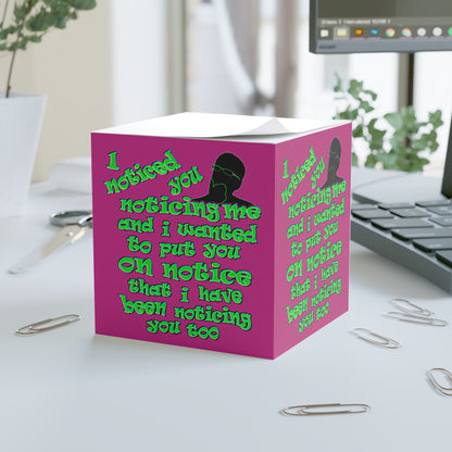 noticed you noticing - note cube (pink)