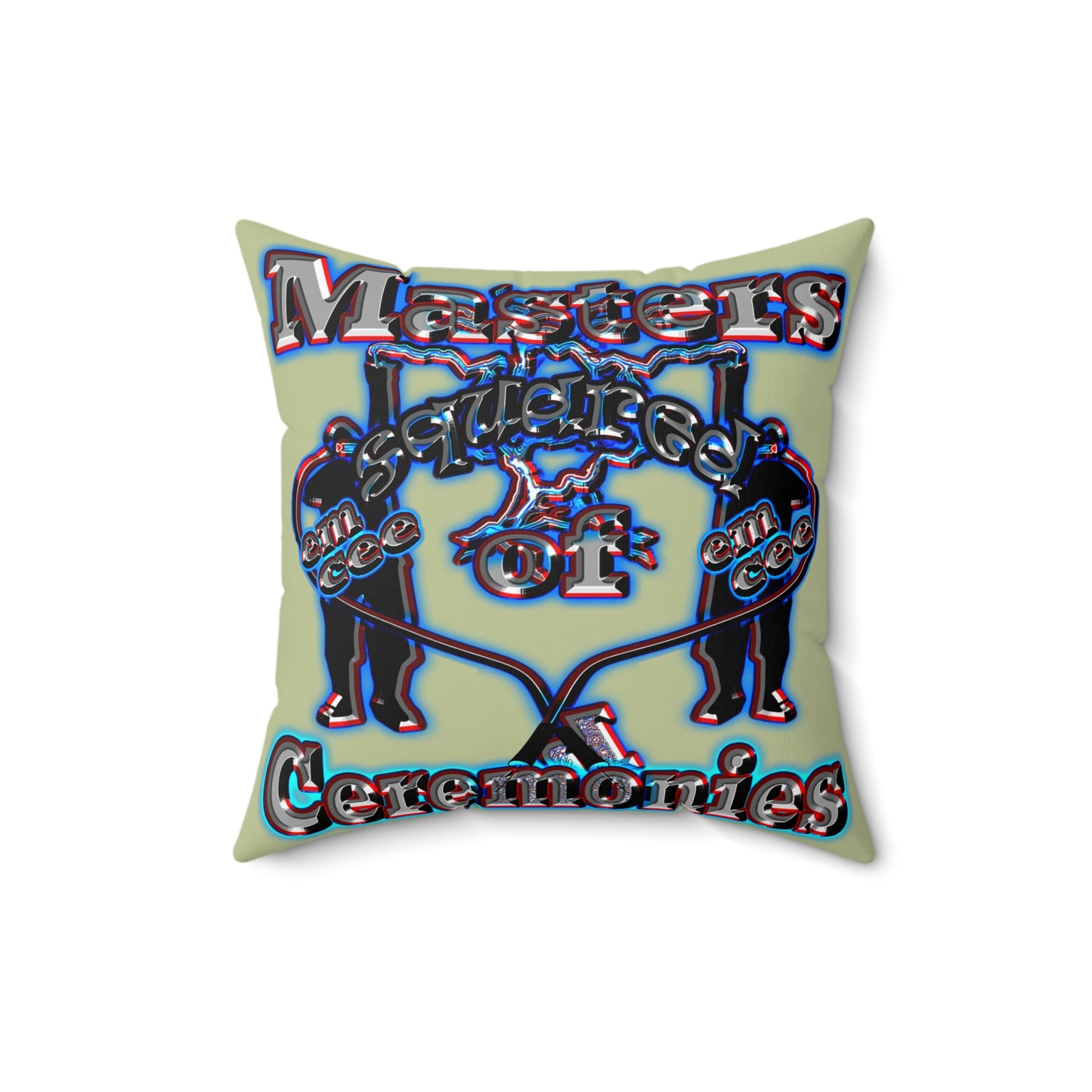 em cee squared - Spun Polyester Square Pillow - (moss green)