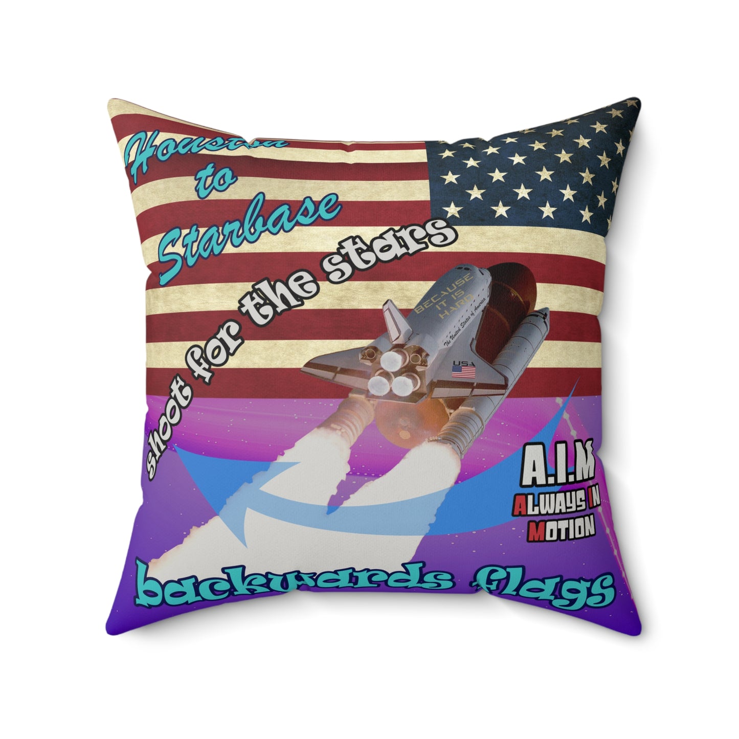 shoot for the stars - Faux Suede Square Pillow - (purple-pink wave)