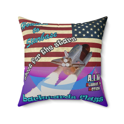 shoot for the stars - Faux Suede Square Pillow - (purple-pink wave)