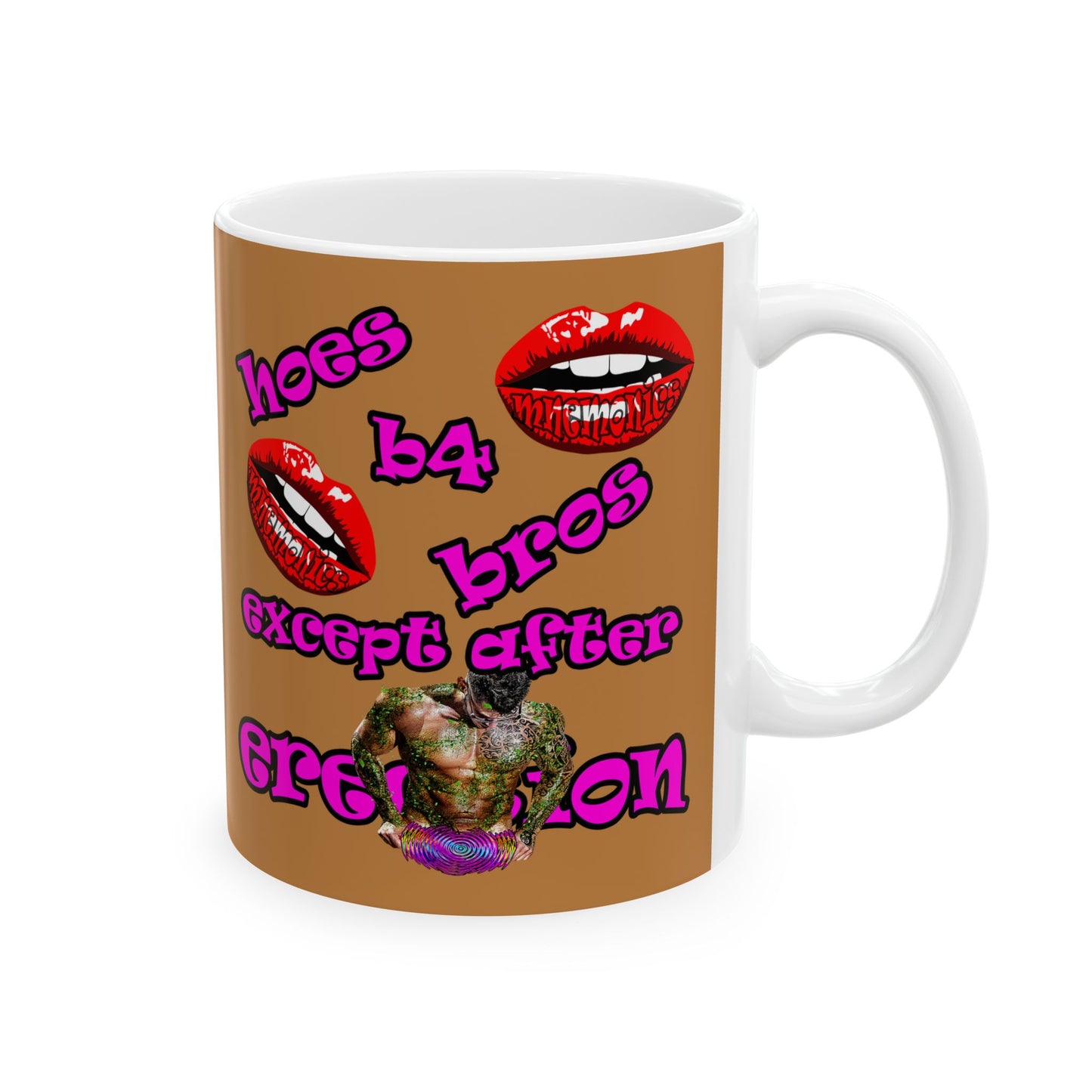 hoes b4 bros - White Mug (light brown)