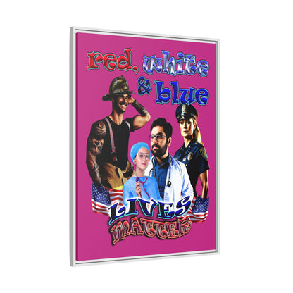 rw&b lives matter - framed canvas art (pink)