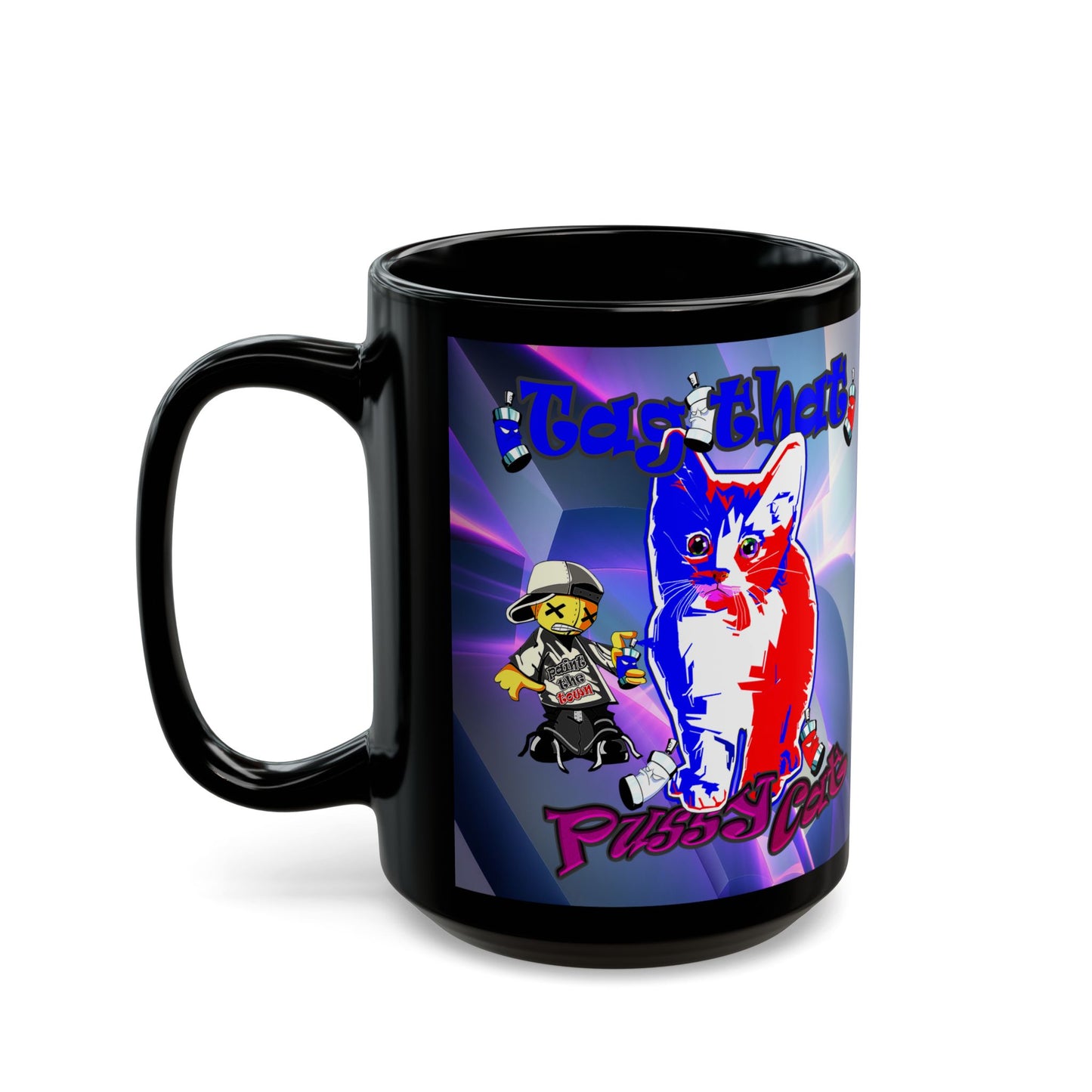 tag that - Black Mug (grey-pink wave)