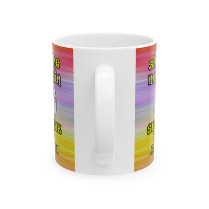 shoot the moon again - White Mug (color blur)