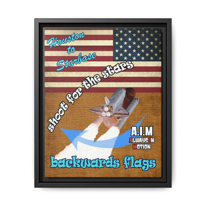 shoot for the stars - framed canvas art (brown papyrus)