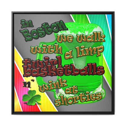 celtics logo - framed canvas art (rainbow split)