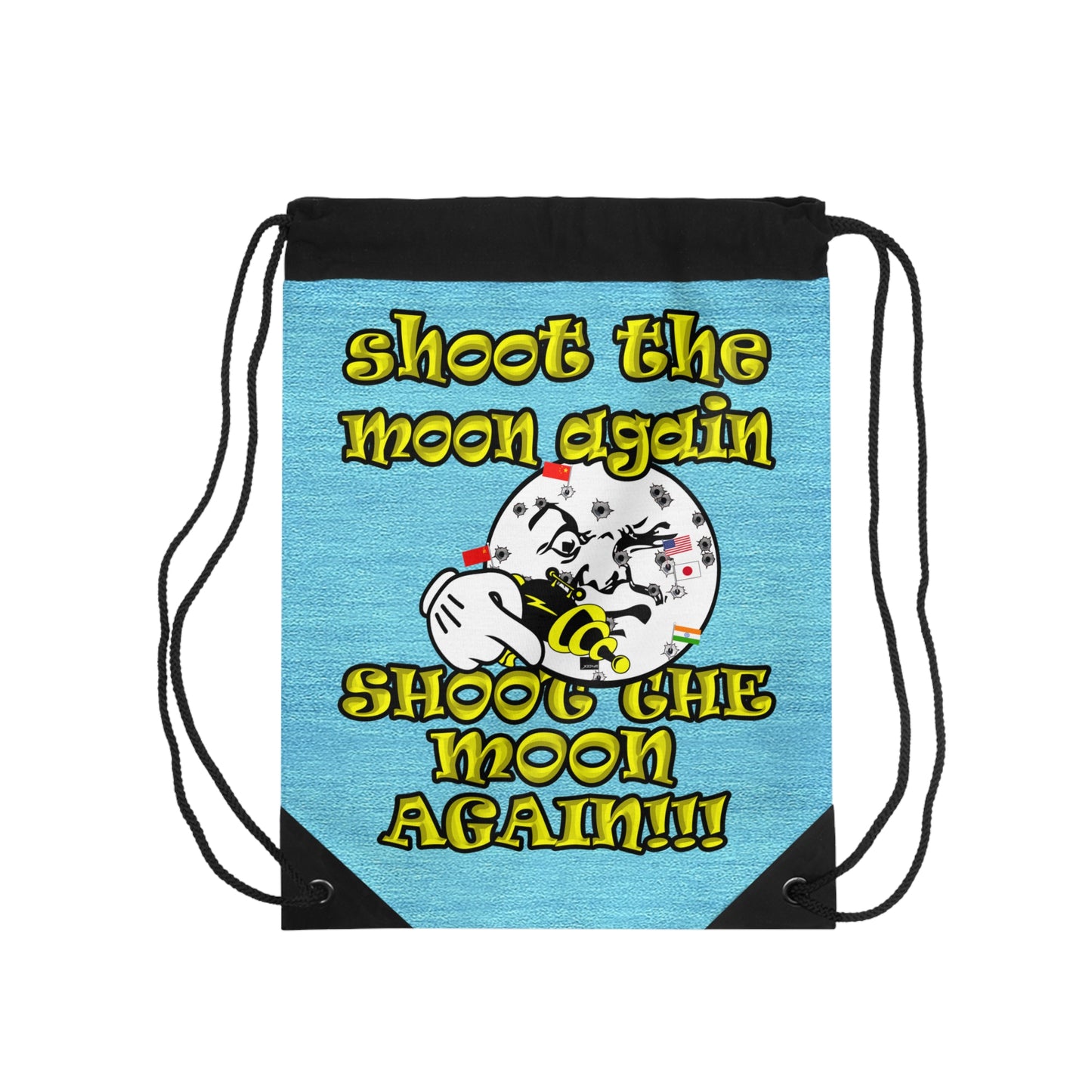 shoot the moon again - Drawstring Bag (faded blue)